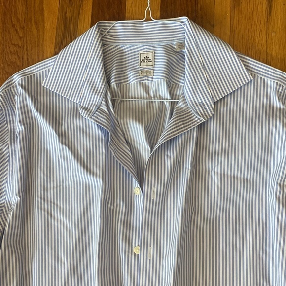 Peter Millar Men’s Blue and White Striped Button Down Shirt Size 17.5 - Picture 4 of 9